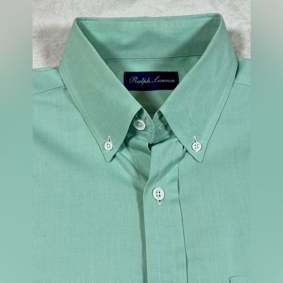 Ralph Lauren Purple Label Size Small Made in Italy Green Dress Shirt EUC RLPL - Picture 4 of 11